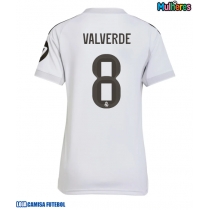 Camisa de Futebol Real Madrid Federico Valverde #8 Equipamento Principal Mulheres 2025-26 Manga Curta